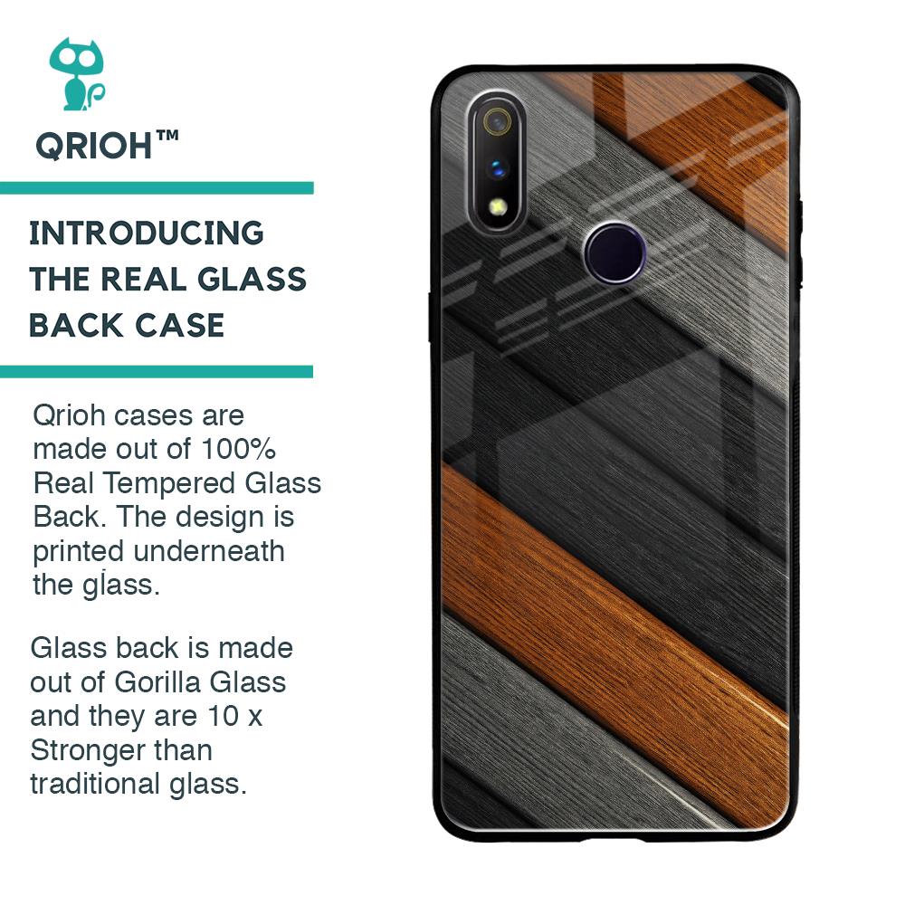 Tri Color Wood Glass Case for Realme 3 Pro