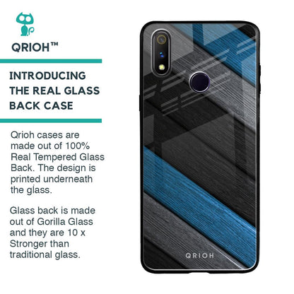 Multicolor Wooden Effect Glass Case for Realme 3 Pro
