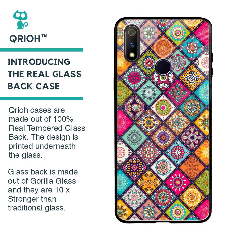 Multicolor Mandala Glass Case for Realme 3 Pro