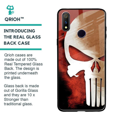Red Skull Glass Case for Realme 3 Pro