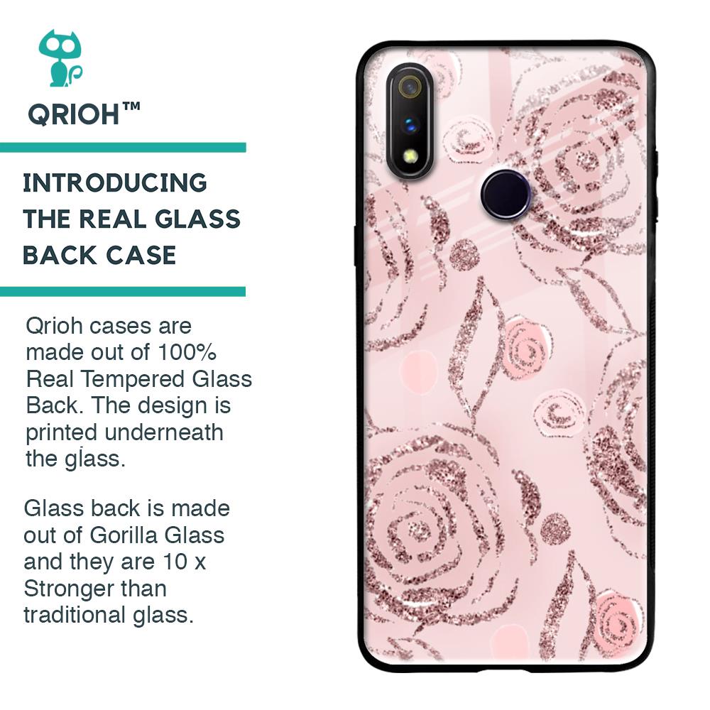 Shimmer Roses Glass case for Realme 3 Pro