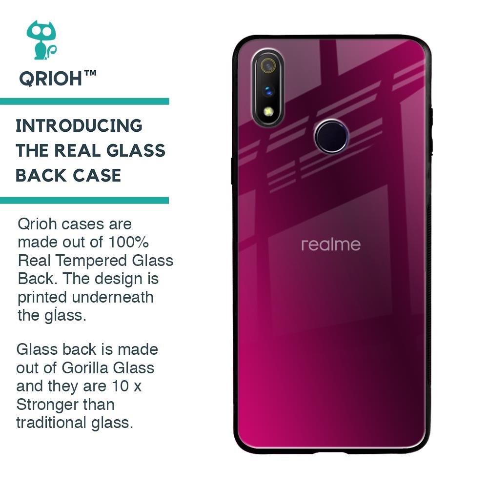 Pink Burst Glass Case for Realme 3 Pro