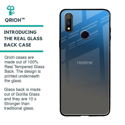 Blue Grey Ombre Glass Case for Realme 3 Pro