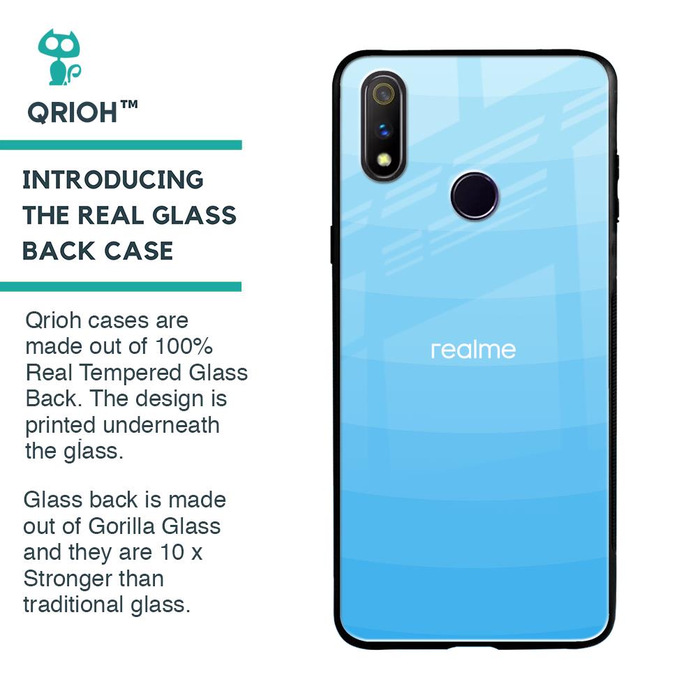 Wavy Blue Pattern Glass Case for Realme 3 Pro