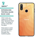 Orange Curve Pattern Glass Case for Realme 3 Pro
