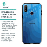 Blue Wave Abstract Glass Case for Realme 3 Pro