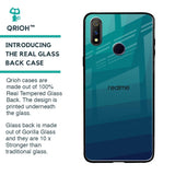 Green Triangle Pattern Glass Case for Realme 3 Pro