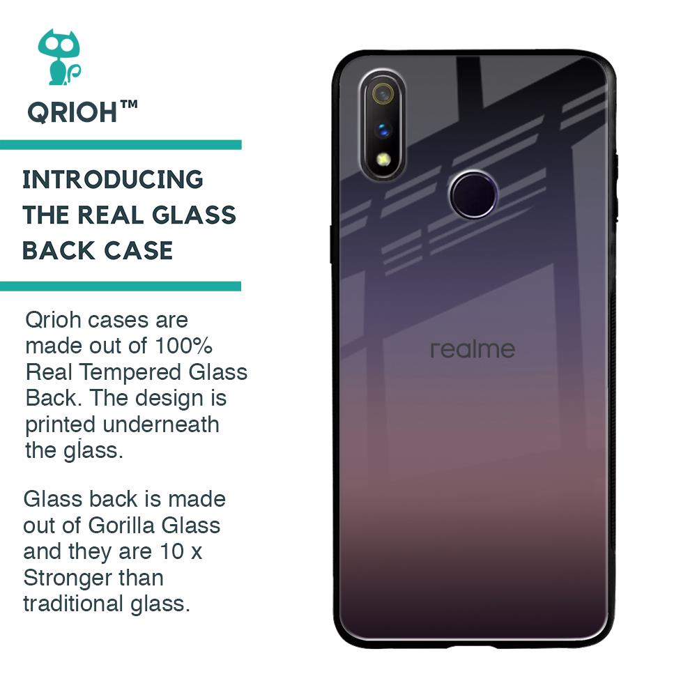 Grey Ombre Glass Case for Realme 3 Pro