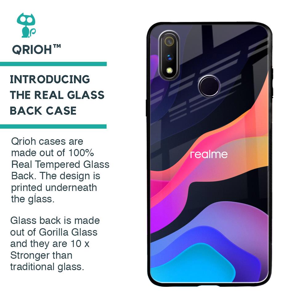 Colorful Fluid Glass Case for Realme 3 Pro