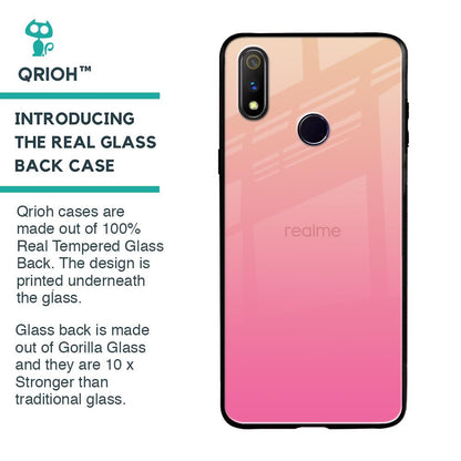 Pastel Pink Gradient Glass Case For Realme 3 Pro