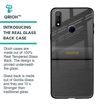 Grey Metallic Glass Case For Realme 3 Pro