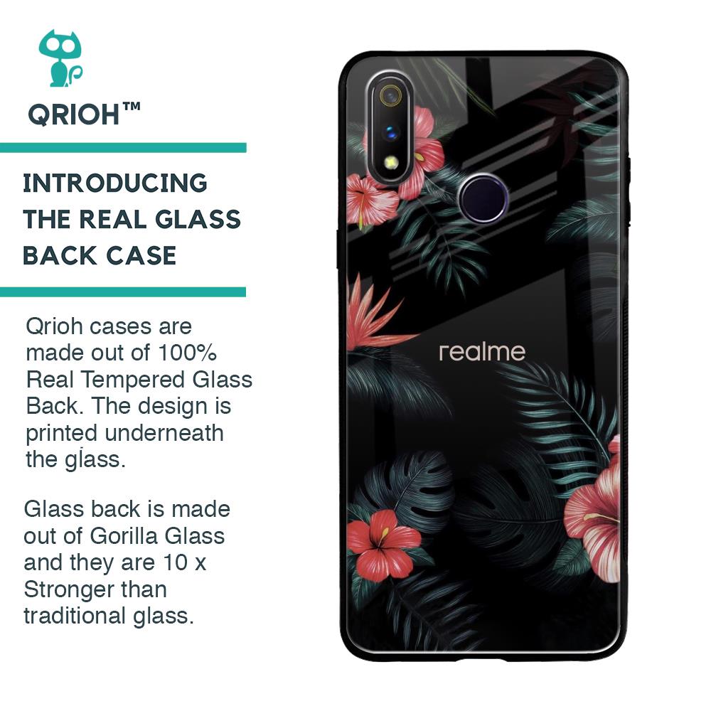 Tropical Art Flower Glass Case for Realme 3 Pro