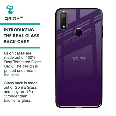 Dark Purple Glass Case for Realme 3 Pro