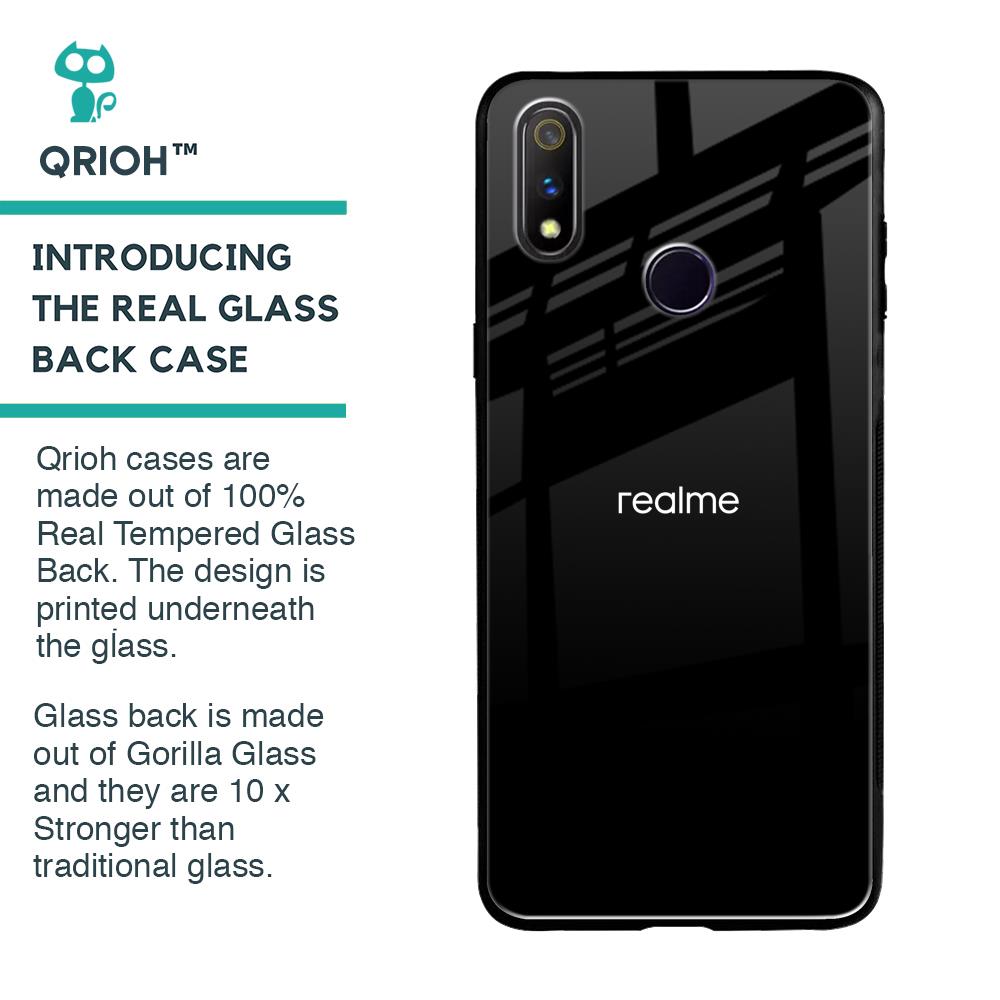 Jet Black Glass Case for Realme 3 Pro