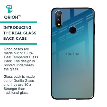 Sea Theme Gradient Glass Case for Realme 3 Pro