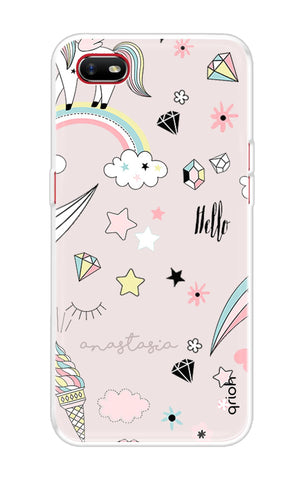 Unicorn Doodle Oppo A1k Back Cover