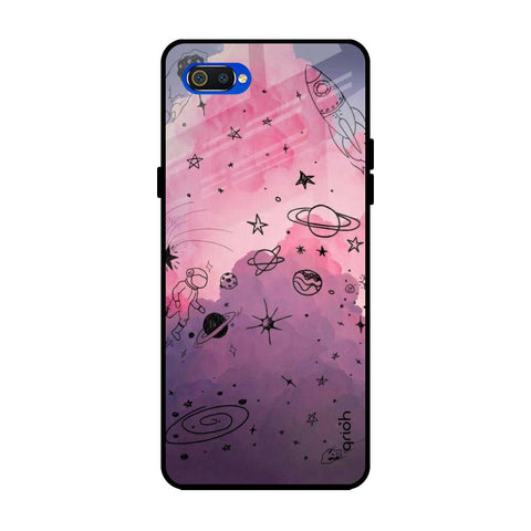 Space Doodles Realme C2 Glass Back Cover Online