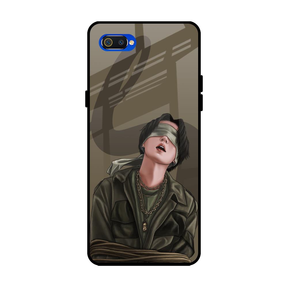 Blind Fold Realme C2 Glass Back Cover Online