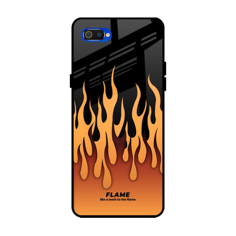 Fire Flame Realme C2 Glass Back Cover Online