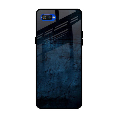 Dark Blue Grunge Realme C2 Glass Back Cover Online