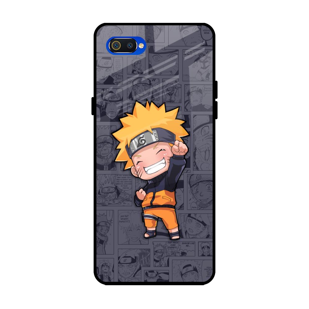 Orange Chubby Realme C2 Glass Back Cover Online