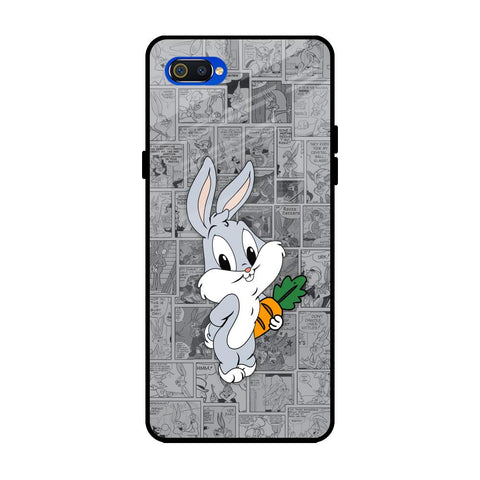 Cute Baby Bunny Realme C2 Glass Back Cover Online