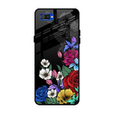 Rose Flower Bunch Art Realme C2 Glass Back Cover Online
