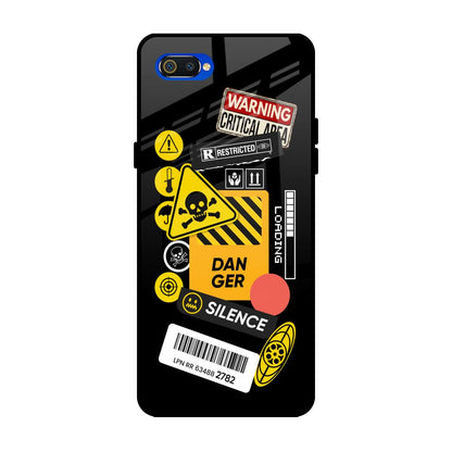 Danger Signs Realme C2 Glass Back Cover Online