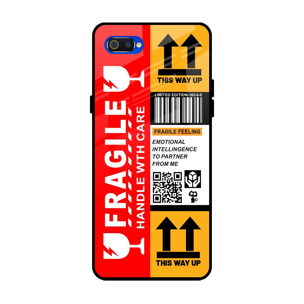 Handle With Care Realme C2 Glass Back Cover Online