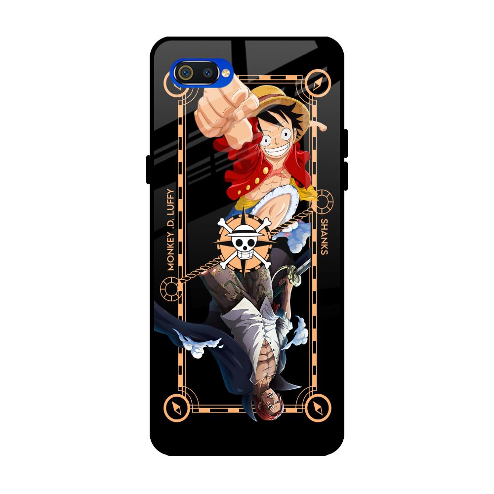 Shanks & Luffy Realme C2 Glass Back Cover Online