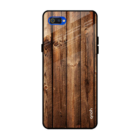 Timber Printed Realme C2 Glass Back Cover Online