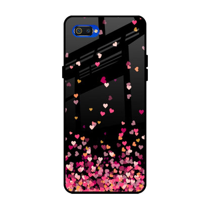 Heart Rain Fall Realme C2 Glass Back Cover Online