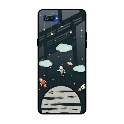 Astronaut Dream Realme C2 Glass Back Cover Online
