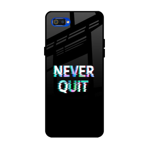 Never Quit Realme C2 Glass Back Cover Online