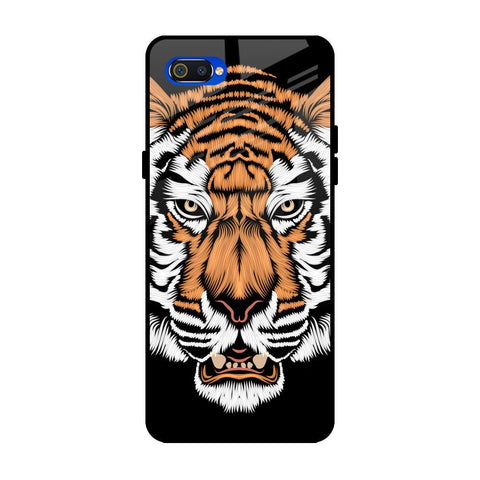 Angry Tiger Realme C2 Glass Back Cover Online