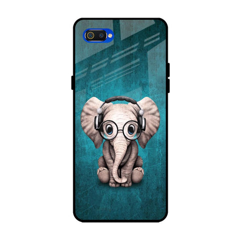 Adorable Baby Elephant Realme C2 Glass Back Cover Online