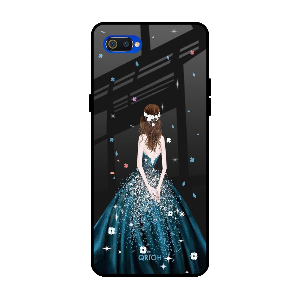 Queen Of Fashion Realme C2 Glass Back Cover Online
