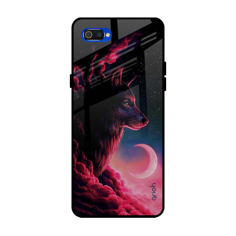 Moon Wolf Realme C2 Glass Back Cover Online