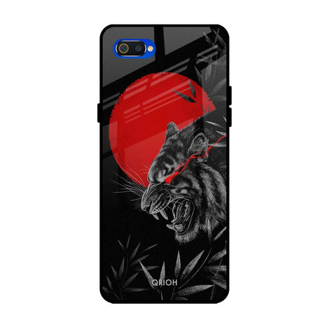 Red Moon Tiger Realme C2 Glass Back Cover Online