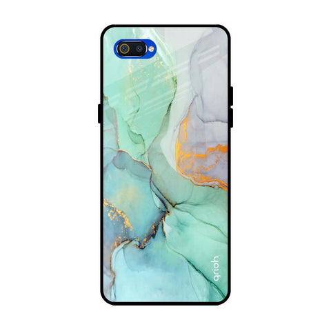 Green Marble Realme C2 Glass Back Cover Online