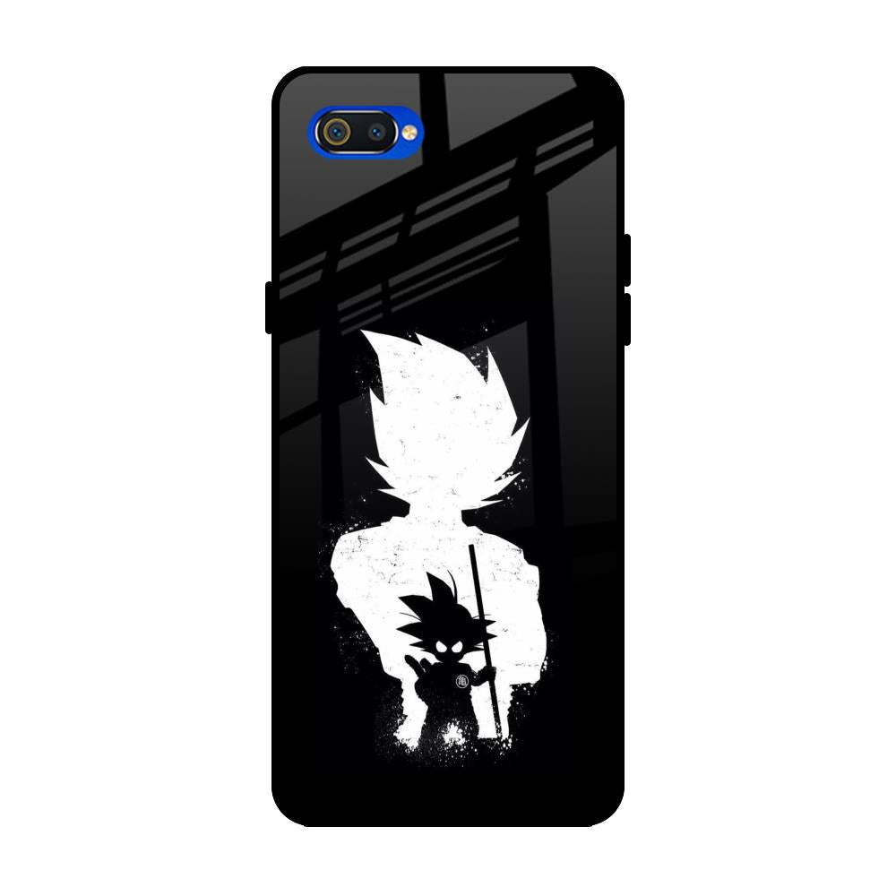 Monochrome Goku Realme C2 Glass Back Cover Online