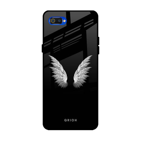 White Angel Wings Realme C2 Glass Back Cover Online