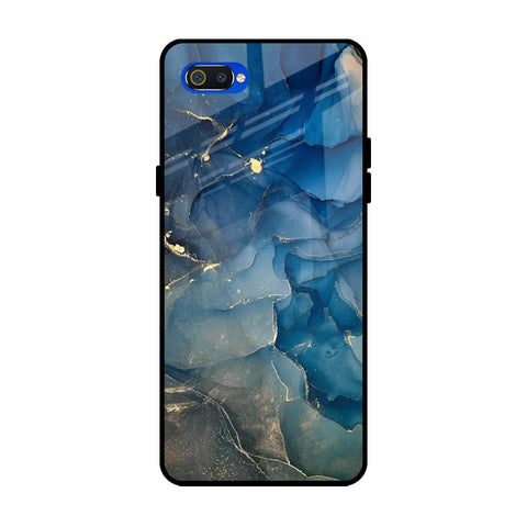 Blue Cool Marble Realme C2 Glass Back Cover Online