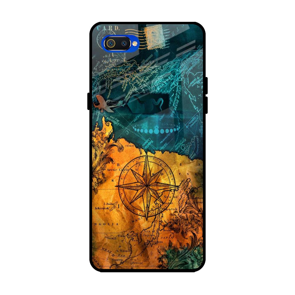 Realme C2 Cover For Boys Realme C2 Pouches Architecture Map Glass