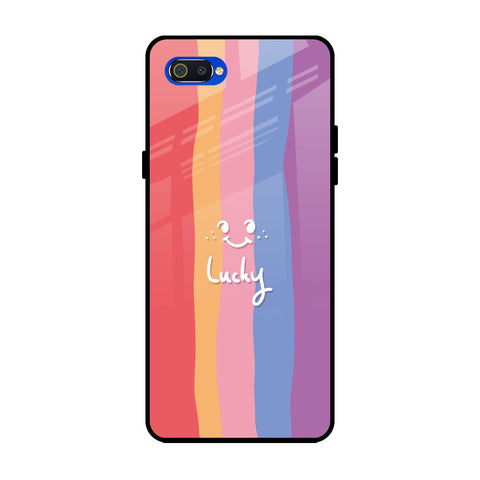 Lucky Abstract Realme C2 Glass Back Cover Online