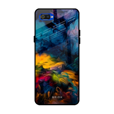 Multicolor Oil Painting Realme C2 Glass Back Cover Online