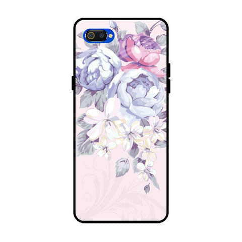 Elegant Floral Realme C2 Glass Back Cover Online