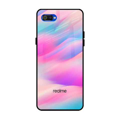 Colorful Waves Realme C2 Glass Cases & Covers Online