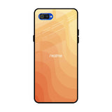 Orange Curve Pattern Realme C2 Glass Back Cover Online