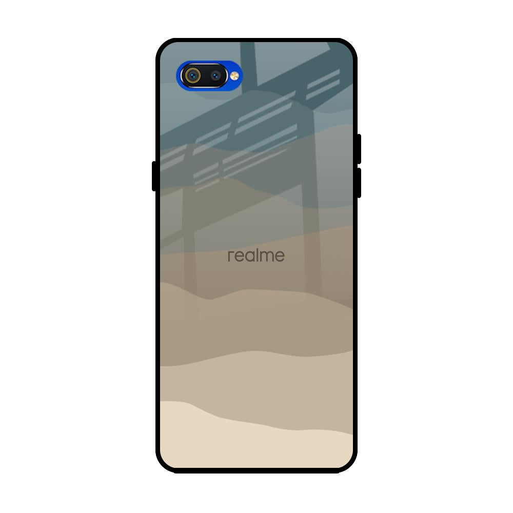 Abstract Mountain Pattern Realme C2 Glass Back Cover Online